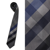 【新品】 バーバリーロンドン BURBERRY LONDON ネクタイ 35440 ブルーライン×グレー×ブラック系 メンズ