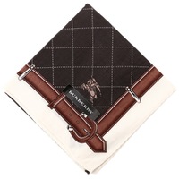 【新品】 ベルト柄ロゴハンカチ 中 バーバリー 63693 BURBERRY ブラウン系 レディース