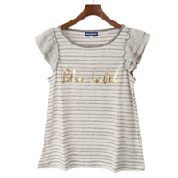 【新品】 ボーダーシャツ 38 バーバリーブルーレーベル 47543 BURBERRY BLUE LABEL グレー系 レディース