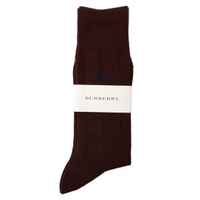 【新品】 靴下 25〜27 バーバリー 56801 BURBERRY ワイン系 メンズ