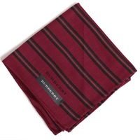 【新品】 薄手 ハンカチ ボーダー  バーバリー 72247 BURBERRY ボルドー メンズ