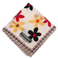 【新品】 薄手 ハンカチ 花柄  バーバリー 71798 BURBERRY ベージュ レディース