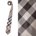 【新品】バーバリー ロンドン　チェックネクタイ グレージュ系 y-000311 メンズ 胸元のアクセントに
