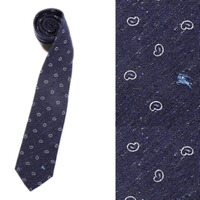 【新品】バーバリーブラックレーベル 青ワンポイント刺繍 ネクタイ 32275 ネイビー系 メンズ