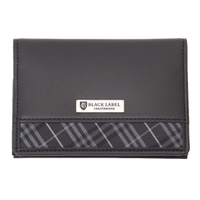 【新品】マイクロチェックカードケース ブラックレーベルクレストブリッジ 全長11cm cb-000305 ブラック系 メンズ