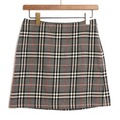 ウールチェックミニスカート 38 バーバリーブルーレーベル 69473 BURBERRY BLUE LABEL グレー レディース
