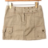 ウエストデザインカーゴスカート 36 バーバリーブルーレーベル br01001526 BURBERRY BLUE LABEL カーキ レディース