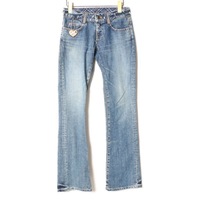 ウォッシュド加工ブーツカットデニムパンツ 24 バーバリーブルーレーベル br01001528 BURBERRY BLUE LABEL ブルー レディース