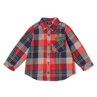 【50%OFF】クマワッペンつきチェック柄シャツ