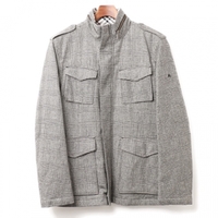 グレンチェック　裏地チェックキルティング　フィールドジャケット M バーバリーブラックレーベル 76061 BURBERRY BLACK LABEL グレー メンズ