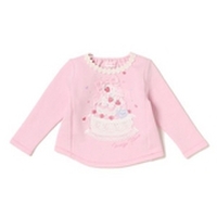 【50%OFF】ケーキアップリケつき裏起毛トレーナー