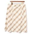 サイドジップチェックフレアスカート 48 バーバリーロンドン 72607 BURBERRY LONDON ホワイト レディース