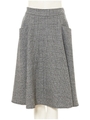 サイドポケットグレンチェックフレアスカート/グレー