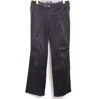 ストライプ　ストレートパンツ 38 バーバリーブルーレーベル 76025 BURBERRY BLUE LABEL ブラック レディース