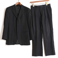 ストライプノッチドラペルテーラードジャケットスーツ 36R バーバリーブラックレーベル 71078 BURBERRY BLACK LABEL ブラック メンズ