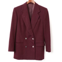 ダブルブレストノッチドラペルテーラードウールジャケット  バーバリーズ 71495 Burberrys ボルドー レディース