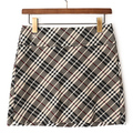 チェックスカート 38 バーバリーブルーレーベル 48679 BURBERRY BLUE LABEL ブラウン系 レディース