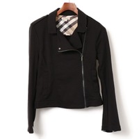 チェック切替コットンダブルライダースジャケット 156 バーバリーロンドン 71494 BURBERRY LONDON ブラック ボーイズ