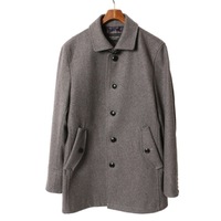 チンストラップウールロングコート L バーバリーブラックレーベル br01002278 BURBERRY BLACK LABEL グレー メンズ