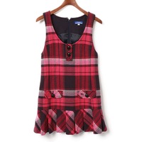 ノースリーブチェックワンピース 38 バーバリーブルーレーベル 71489 BURBERRY BLUE LABEL ピンク レディース