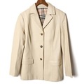 ノッチドラペルテーラードラムレザージャケット 38 バーバリーロンドン br01001416 BURBERRY LONDON ホワイト レディース