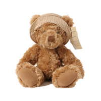 バーバリー テディベア 40787 ベージュ系 英国チェックのハット付き