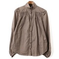 フリル付長袖シャツ 38 バーバリーブルーレーベル 61986 BURBERRY BLUE LABEL ブラウン系 レディース