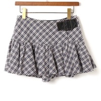 ベルト装飾チェックキュロットパンツ 36 バーバリーブルーレーベル 75265 BURBERRY BLUE LABEL ネイビー レディース