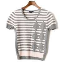 ボーダー半袖ニット 1 バーバリーロンドン 63556 BURBERRY LONDON ピンク系 レディース
