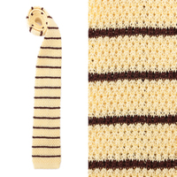 ボーダー棒タイ バーバリーブラックレーベル 剣先145×6.5cm 44895 イエロー・ブラウン系 メンズ