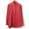 ボタンダウンロングスリーブチェックシャツ L バーバリーロンドン 70156 BURBERRY LONDON レッド メンズ