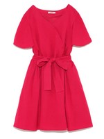 リネンウエストマークカシュクールワンピース/RED