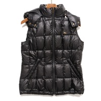 ロゴ刺繍チェック切替ダウンベスト M バーバリーゴルフ 65273 BURBERRY GOLF ブラック メンズ