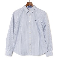 金ボタンロングスリーブストライプシャツ 38 バーバリーブルーレーベル 70058 BURBERRY BLUE LABEL ブルー レディース
