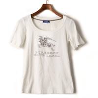 折り返しボタン付きTシャツ 36 バーバリーブルーレーベル 58635 BURBERRY BLUE LABEL ホワイト系 レディース
