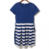 半袖ボーダー切り替え　ワンピース　ベルト付き 38 バーバリーブルーレーベル br01000913 BURBERRY BLUE LABEL ブルー レディース