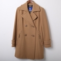 裏地チェックウールリーファーコート 38 バーバリーブルーレーベル br01000827 BURBERRY BLUE LABEL ベージュ レディース
