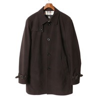 裏地チェックチンストラップロングコート L バーバリーブラックレーベル br01002279 BURBERRY BLACK LABEL ブラック メンズ
