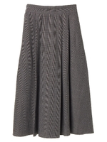 ・フレアーチェックミモレスカート/ブラック