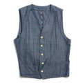 バーバリーブラックレーベル BURBERRY BLACK LABEL デニム地ベスト L 37461 ネイビー系 メンズ