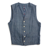 バーバリーブラックレーベル BURBERRY BLACK LABEL デニム地ベスト L 37461 ネイビー系 メンズ