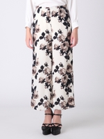 ローズ柄ワイドパンツ/NVY