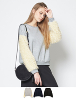 袖ボリュームデザインスウェットトップス