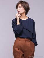 フロントフレアブラウス/キャメル