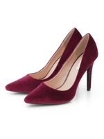【Mathilda】ベルベットポインテッドパンプス/ワイン