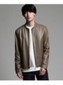 ラムレザーシングルライダースジャケット/ベージュ(052)
