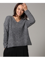 バックベルトステップドヘムニット/ブラック(419)