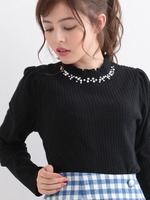 パールビジュープルオーバー/ブラック