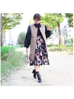 リバーシブルフェイクムートンジレ ベスト/モカ