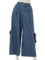 レースアップワイドパンツ/カーキ